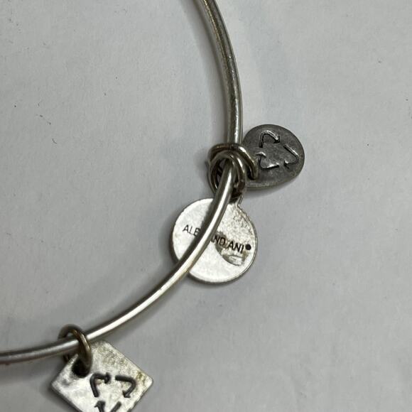Alex & Ani burnished gray silver tone bracelet WINGS OF CHANGE bangle - Picture 6 of 9